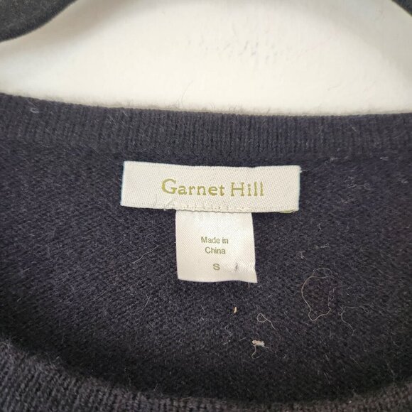 Garnet Hill Lambs Wool Angora Black Button Down Cardigan Sweater Beaded S - Picture 4 of 6